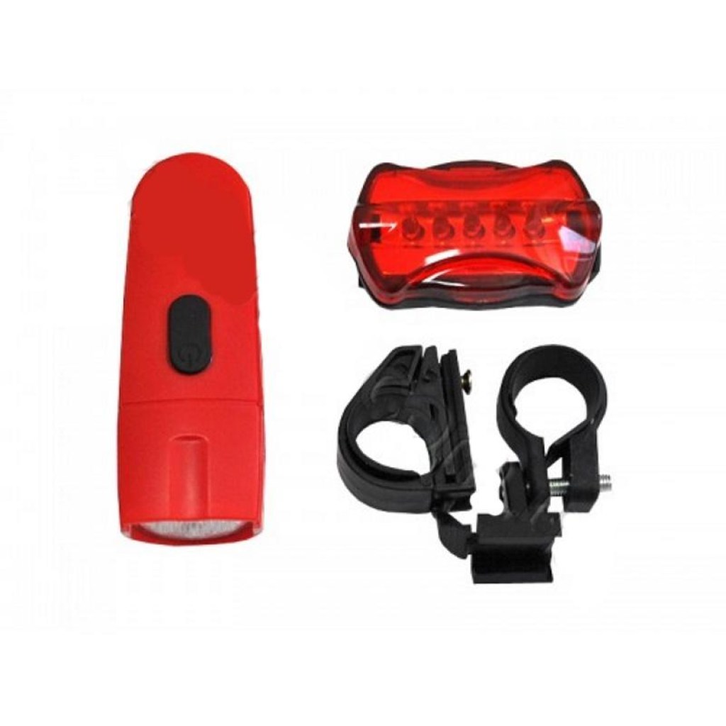 Φώτα Πορείας Ποδηλάτου Σετ 8 Led Εμπρός και 5 Led Πίσω με Στηρίγματα OEM